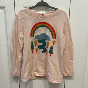 Hanna Andersson Pink Long Sleeve with Rainbow Graphic